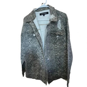 ASHLEY MASON SIZE LARGE BROWN CHEETAH JACKET